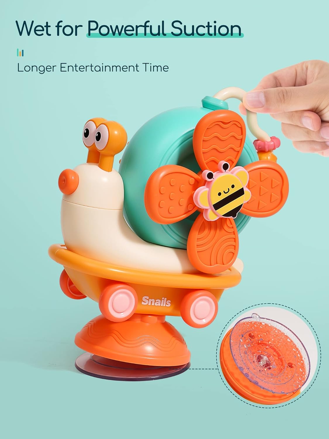5-in-1 High Chair Toy with Suction Cups Spinner Toys for Baby Toy 6 to 12 Months,Infant Tray Strong Suction Cup Bath Sensory Fidget Toys for Boys Toddler Newborn Birthday Valentine Easter Gift - Image 7